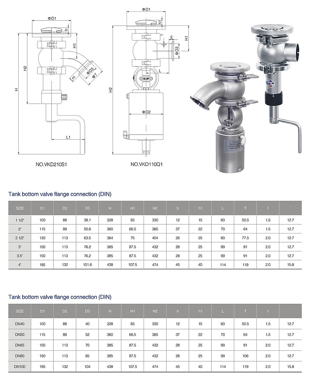 sanitary tank bottom valve dimension2
