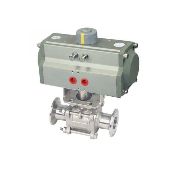 Sanitary Pneumatic Three piece Ball Valve