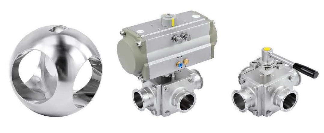 Stainless Steel Four Way Ball Valve Structure